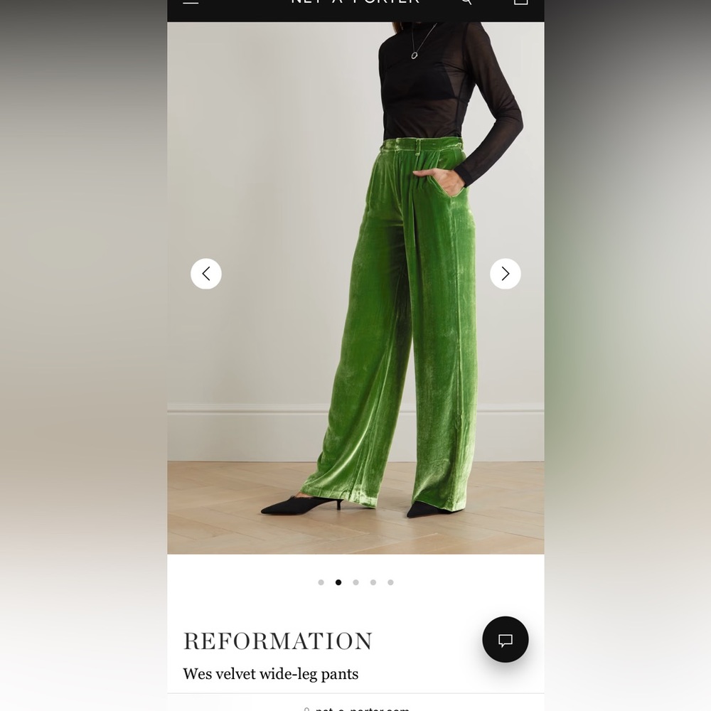 Reformation Wes velvet wide leg pants